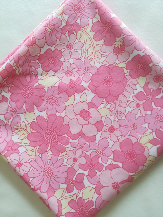 Rétro / en tissu / tissu floral rose / Rétro 1970 ' s tissu 6386fc Rétro / en tissu / tissu floral rose / Rétro 1970 ' s tissu 6386fc