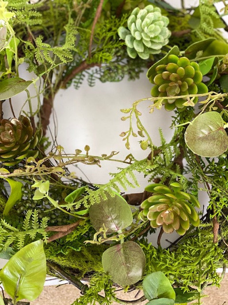 A Perfect Pairing of the Moss Wreath and Succulent Candle Ring Etsy