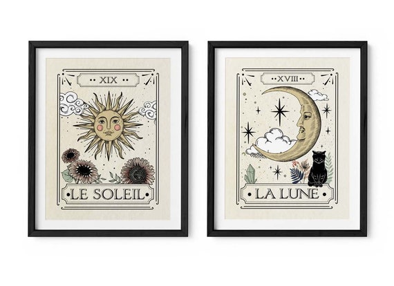 Hold op bar Svig Le Soleil Tarot Card Wall Print for Spiritual Guidance and - Etsy