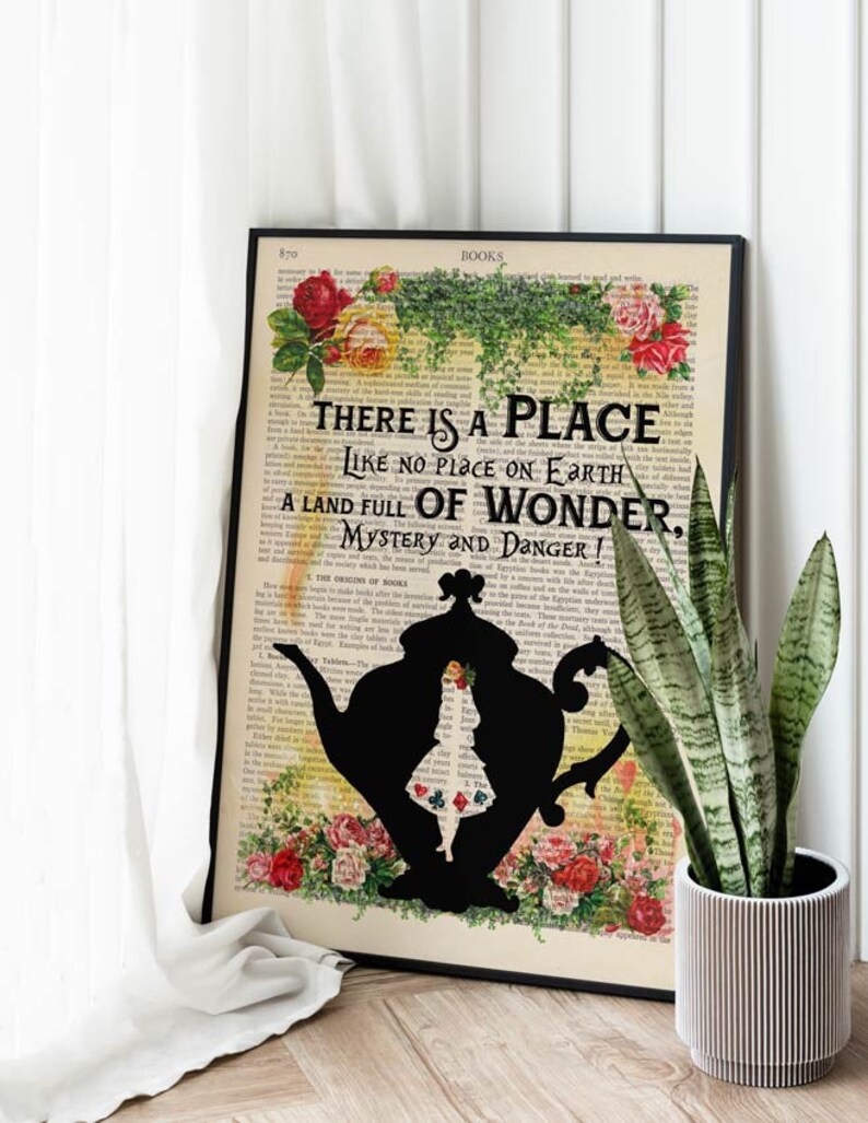 Alice in Wonderland Tea Party Wall Art for Fantasy Themed Home Etsy