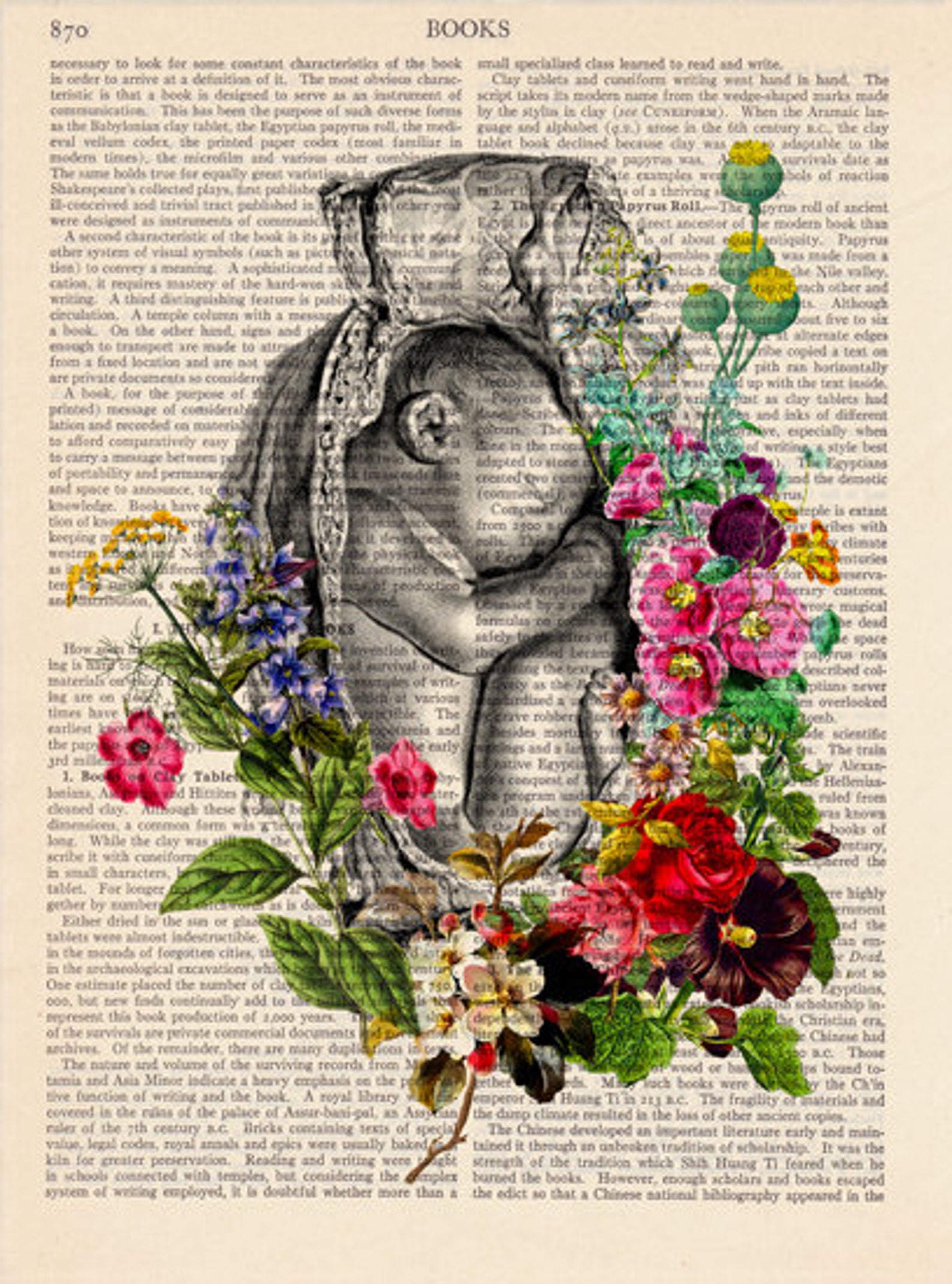 Fetus Print With Flowers Pregnancy Gift Expecting Mom Gift Etsy