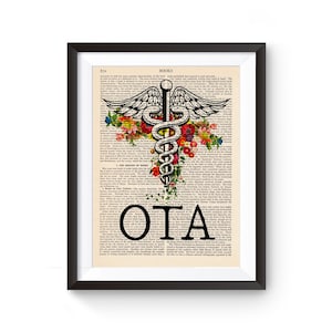 OTA, Occupational Therapy Assistant illustration, Medical Symbol,Wall hanging for Medical Student Gift, OTA Graduation Print 177