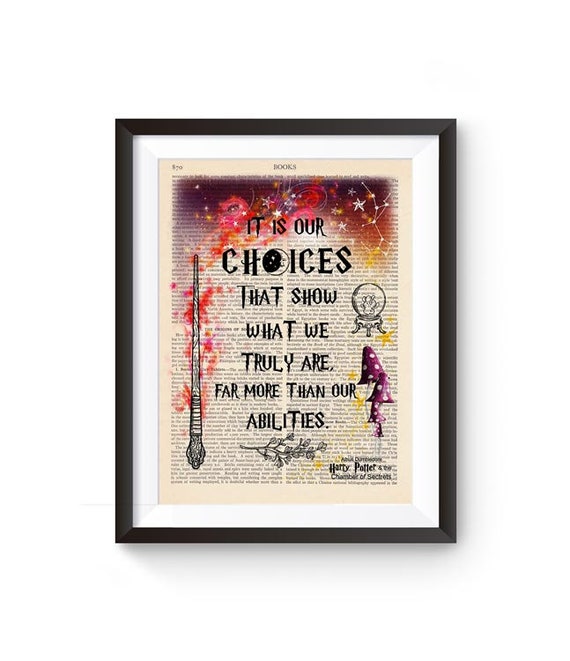 Harry Potter Book Page Print it is Choices - Etsy