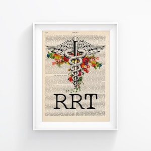Registered Respiratory Therapist, RRT Caduceus Medical Symbol, Respiratory Therapy, Therapist Graduation Gift 190