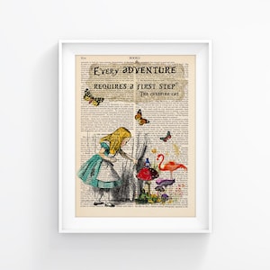 Alicia en el país de las maravillas, impresión con cita de Alicia, impresiones de regalo de Alicia, decoración de pared de Alicia, idea de regalo de Alicia, ilustración de Alicia, 084