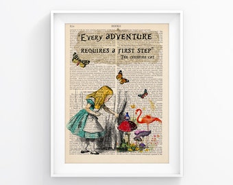 Alice in Wonderland, Alice Quote Print, Alice Gift Prints, Alice Wall Decor, Alice Gift Idea, Alice Illustration,084