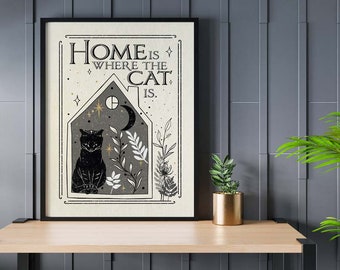 Cat Lover's Delight, Charming Home is Where the Cat is Print