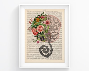 Placenta Print, Umbilical Cord Illustration, Birth, Vintage Anatomy, Medical Print, Mother Gift Idea