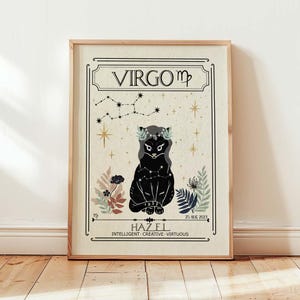 Stampa personalizzata dello zodiaco Capricorno, astrologia, segno zodiacale, arte mistica celeste, regalo di compleanno personalizzato per amico, arredamento boho