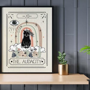 Stampa della carta dei tarocchi Audacity, stampa artistica mistica, idea regalo per amici, poster di astrologia, stampe murali celestiali, decorazioni murali Taro