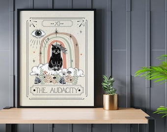 The Audacity Tarot Card Print, Mystical Art Print, Friend Gift Idea, Astrology Posters, Celestial Wall Prints, Taro wall decor