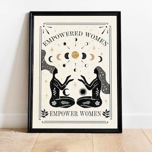 Empowered Women, Empower Women, Feminist Quote, Girl Boss, Feminine Art Print, Neutral Decor, Feminism, Girl Power, Boho Art