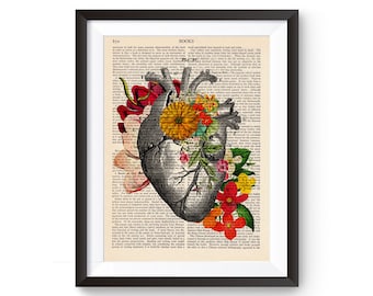 Heart Anatomy Print, Cardiac nurse, Anatomy Art, Nurse gift idea, Graduation gift, Office Decor