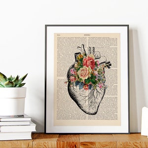 Heart Anatomy Print, Human Anatomy Art, Office Decor, Doctor Gift Idea, Anatomical Heart Print, Medical Student Gift, Nurse Gift Idea