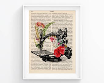 Sewing Machine Art Print, Sewing Room Decor, Craft Room Art, Gift For Seamstress, Craft Room Decor, Sewing Art, Sewing Wall Art