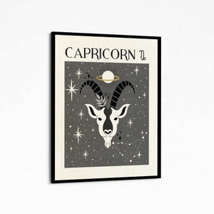 Zodiac Capricorn Print, Mystical Art, Tarot Card, Celestial Print, Gift for friend, Birthday Gift, Astrology Art, Star Sign, Boho Decor image 9