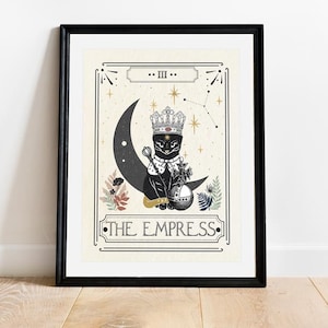 Impressão de carta de tarô da imperatriz, impressão de arte mística, decoração neutra, pôsteres de astrologia, impressões de parede celestiais, decoração de parede de tarô, arte boho