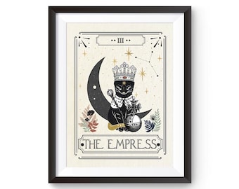 The Empress Tarot Card Print, Mystical Art Print, Neutral Decor, Astrology Posters, Celestial Wall Prints, Taro wall decor, Boho Art