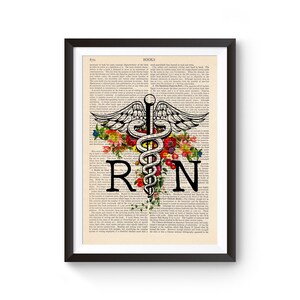 Registered Nurse, RN Caduceus Print, Medical Print, Nurse Graduation Gift, Medical school, Registered Nurse, Nurse Gift, Nurse Appreciation