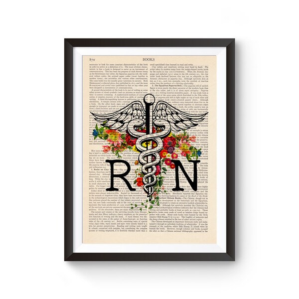 Registered Nurse, RN Caduceus Print, Medical Print, Nurse Graduation Gift, Medical school, Registered Nurse, Nurse Gift, Nurse Appreciation