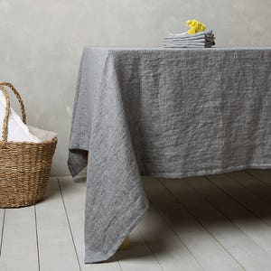 Linen tablecloth-Linen table cloth in Woodrose-Table linens-Tablecloth-Washed Linen tableloth-Large tablecloth Width 55 x Custom length . image 6