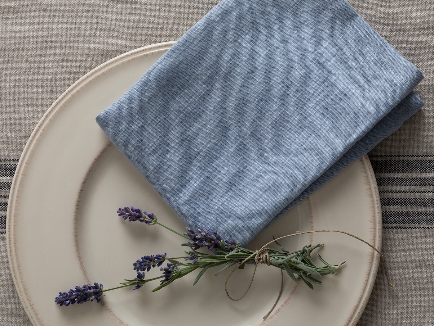 Linen Napkins Set of 468 Washed linen in napkins bluish grey 16.5