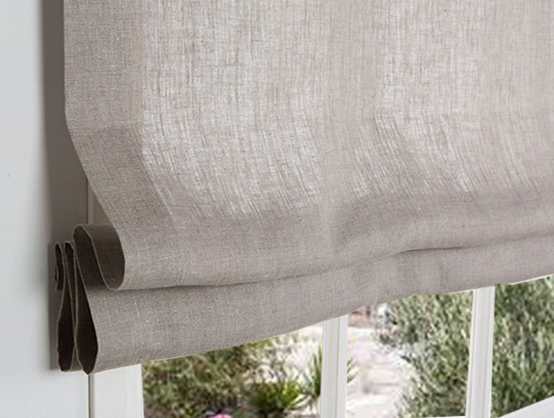Linen Roman Blind Roman Blind roman Shadeslinen Plain Etsy UK