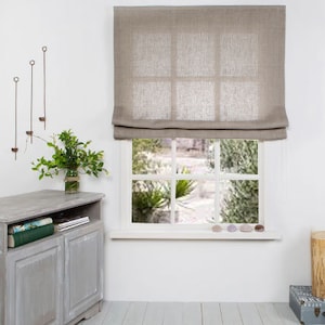 Linen Roman Blind - Roman Blind -Roman Shades-Linen Plain fabric -Hardware is Included- Made to Measure Roman Blind- Custom Roman Shade.