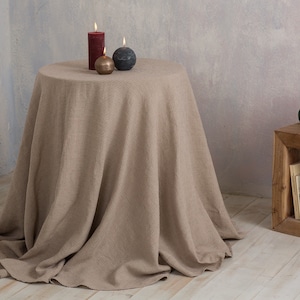 Linen tablecloth-Round Linen tablecloth-Extra Large Round Tablecloth -Table linens-Tablecloth-Washed Linen tableloth.