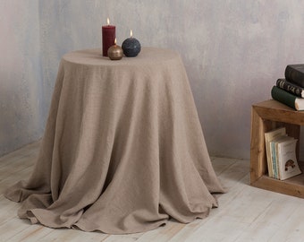 Linen tablecloth-Round Linen tablecloth-Extra Large Round Tablecloth -Table linens-Tablecloth-Washed Linen tableloth.