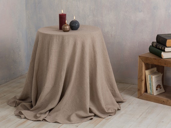 Linen tablecloth-Round Linen tablecloth-Extra Large Round Tablecloth -Table linens-Tablecloth-Washed Linen tableloth.