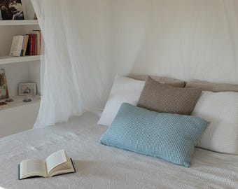 Couverture gaufrée -Linge de lit gaufré en lin-coton -Couverture de lit gaufrée blanche-Housse de canapé lavée-Couverture de lit extra large -Couverture de lit -Taille personnalisée.
