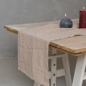 Linen Table Runner-Table runners-Stonewashed Linen Table Runner- Linen Table Decor-Linen Gift