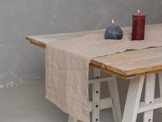 Linen Table Runner-Table runners-Stonewashed Linen Table Runner- Linen Table Decor-Linen Gift