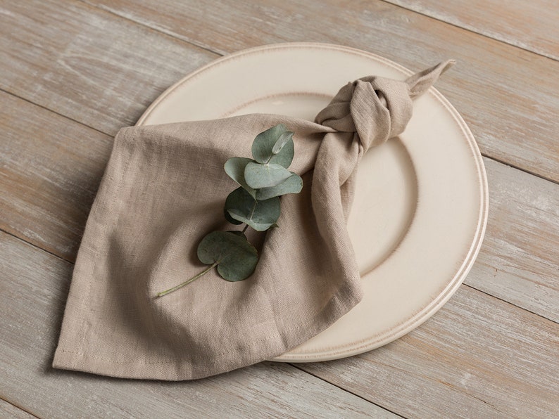 Linen Napkins Set of 468 Washed natural linen napkins Etsy