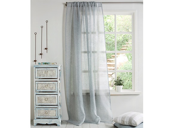 Linen Curtain-Curtain Grey Blue Curtain-Linen Sheer Panel- Drapes-Window Treatment- Rod pocket- 4''(10cm)-Width 67'' (170cm) x Custom length