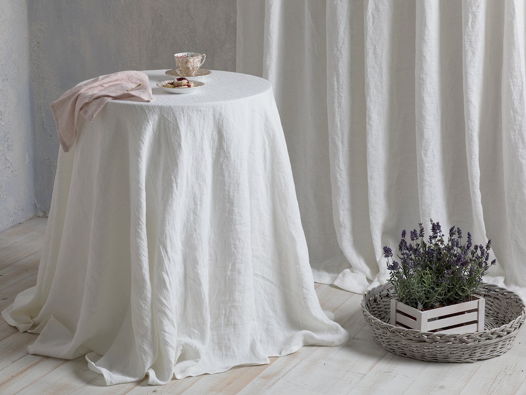 Linen Tableclothround Linen Tableclothextra Large Round Tablecloth in