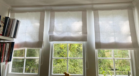 Linen Roman Blind - Roman Blind -Roman Shades-Linen Plain fabric -Hardware is Included- Made to Measure Roman Blind- Custom Roman Shade.