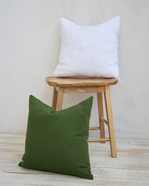 Linen pillowcase-Washed Linen pillow cover -Decorative pillow-Throw pillowcase-Lumbar pillow cover.Linen cushion cover.