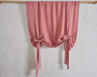 Rideau en lin - Cantonnière en lin lavé - Cantonnière à nouer - Cantonnière de ferme française rustique - Traitement de fenêtre - Décor de ferme