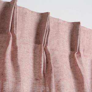 Linen Curtain - Linen Panel in woodrose color-Window Linen Drapre  Linen Panel with top tack pleat - Width 28&#39;&#39; x Custom lenght.