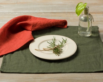 Linen placemats- Washed Linen Placemats 14.5''x17.7'' (37cm x 45cm) Set of 2-4-6