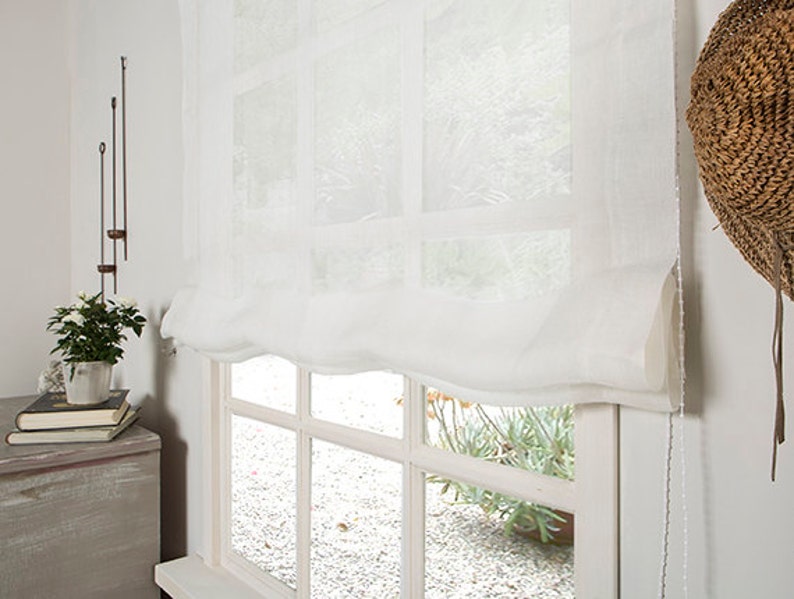 Linen Roman Blindlinen Roman Shadesroman Shades Sheer Linen Etsy UK