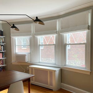 Linen Roman Blind-Black out Roman Blind in Optical white color -Hardware is Included-Custom Roman Blind