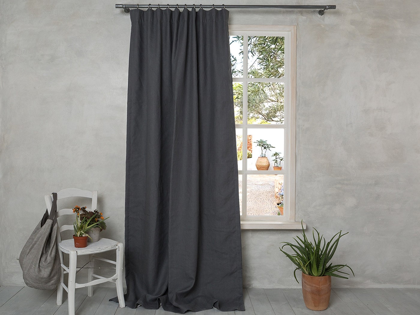 Grey Linen Curtains For Living Room
