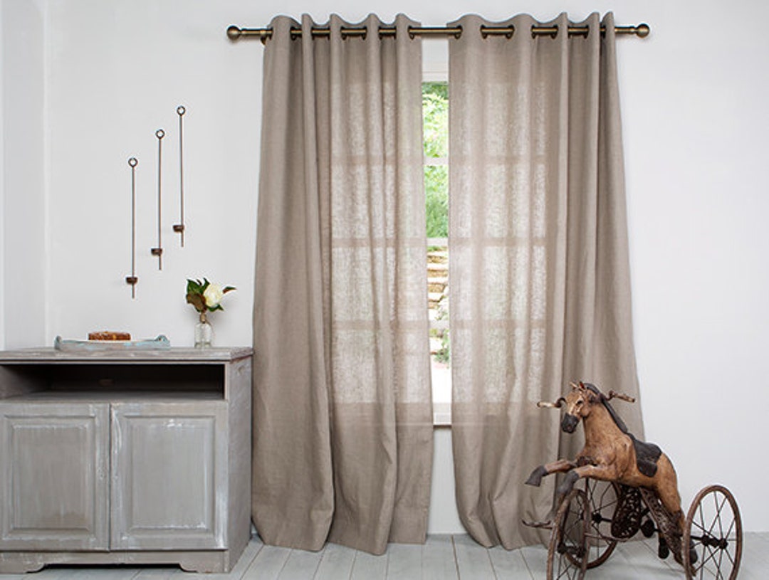 Linen Curtainextra Large Curtainwashed Linen Panellinen Panel in Natural Window Curtain With