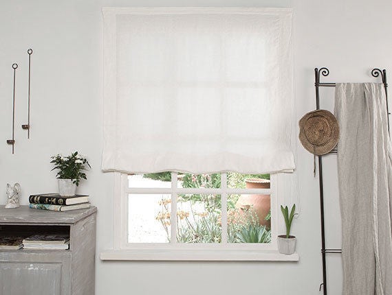Linen Roman Blind - Roman Blind -Linen Roman Shade - Hardware is Included - Blind- Made to Measure Roman Blind- Custom Roman Blind.