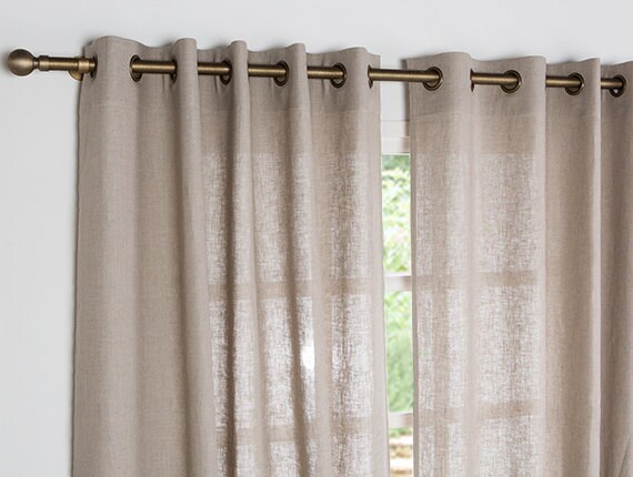 Linen Curtain Extra Large Curtain Washed Linen Panel Linen Etsy