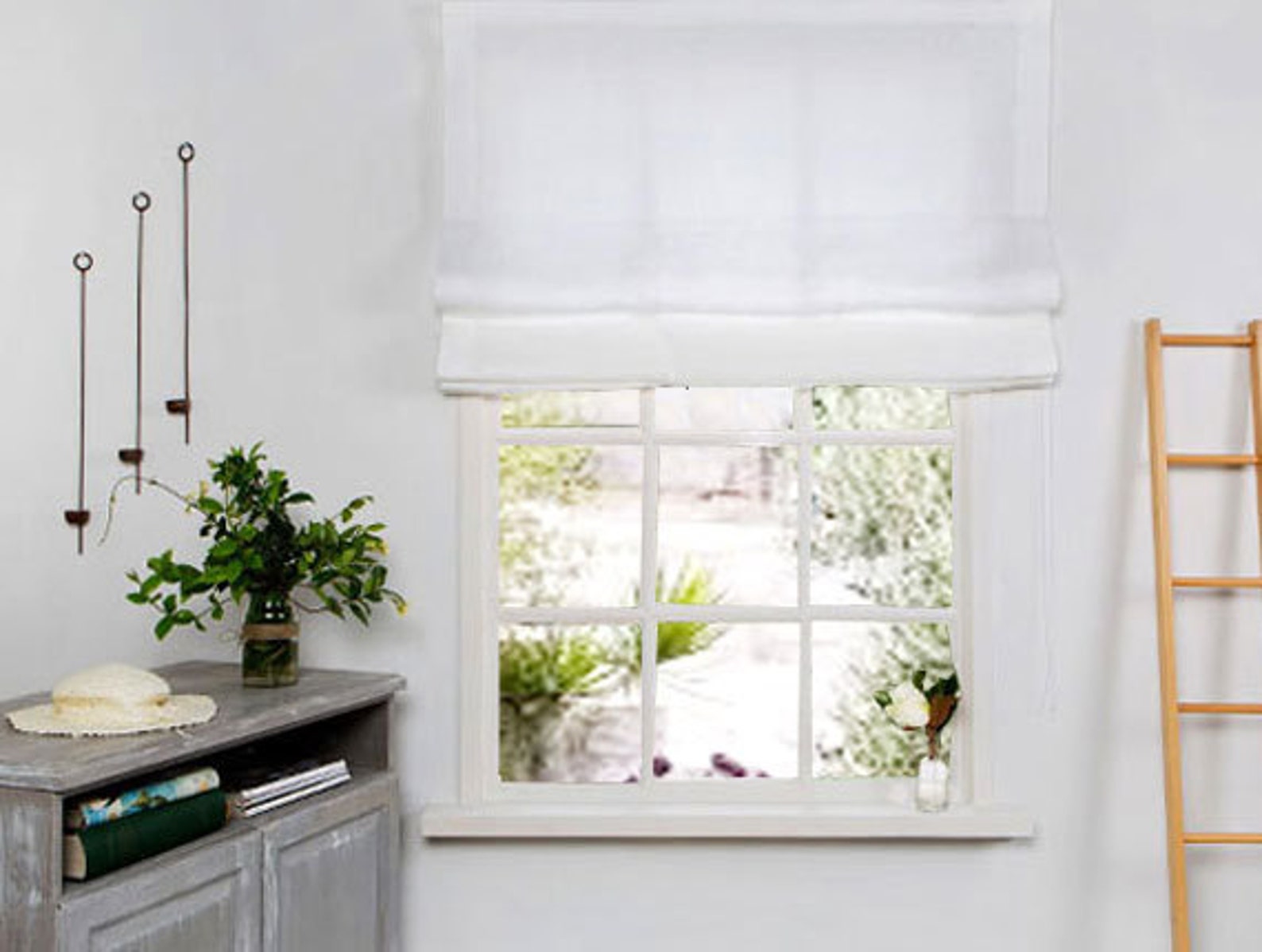 White Roman Blind Roman Blind Linen Roman Shadehardware Etsy