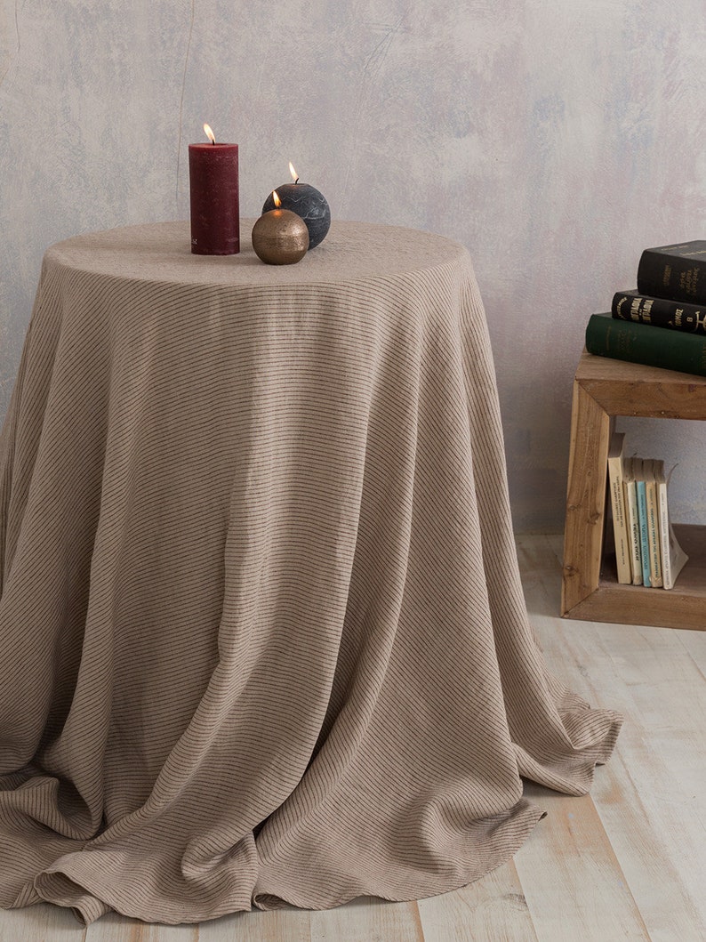 Linen Tableclothround Linen Tableclothextra Large Round Etsy